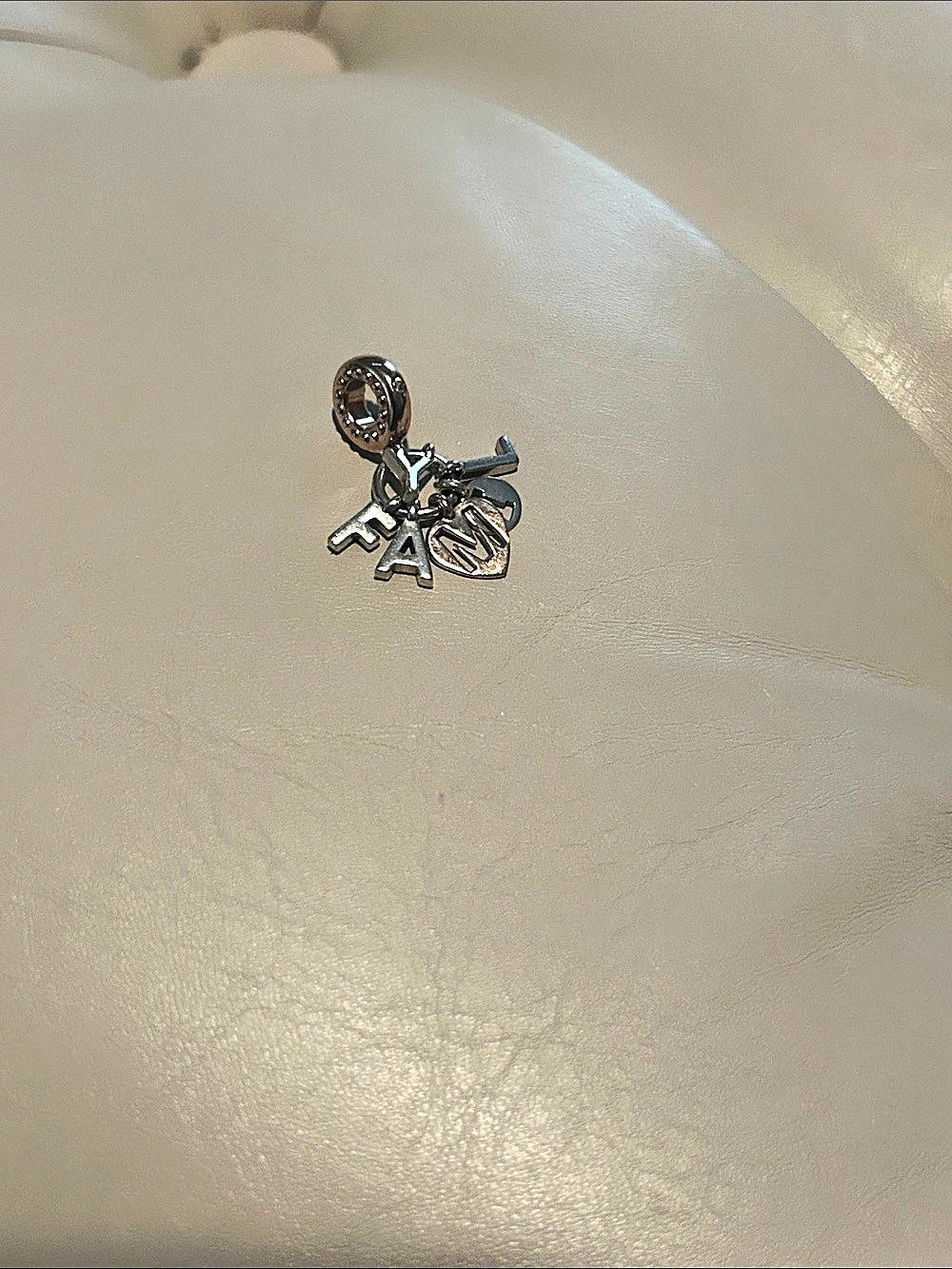Pandora Family Letters Dangle Charm Silver & Blue